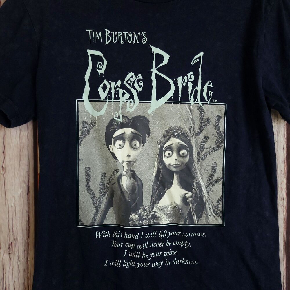 Hybrid Apparel Tim Burton Corpse Bride Graphic Print T-Shirt Blue Mens S